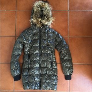 Duvetica raccoon army green puffer jacket, IT38
